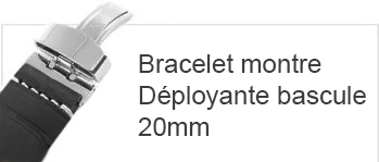Bracelet montre 20mm avec déployante bascule