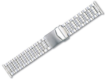 Bracelet-montre en acier inox - plié - mat et poli - 22, 24 mm