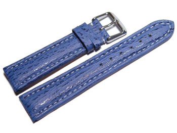 XL Bracelet montre requin véritable bleu surpiqué 24mm