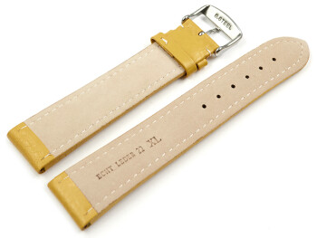 XL Bracelet montre cuir de veau grainé jaune 18mm 20mm 22mm 24mm