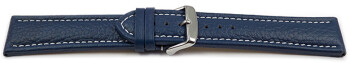 Bracelet montre à dégagement rapide cuir de veau grainé bleu wN 18mm 20mm 22mm 24mm