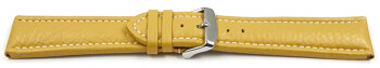 Bracelet montre à dégagement rapide cuir de veau grainé jaune wN 18mm 20mm 22mm 24mm