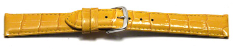 Bracelet montre à dégagement rapide cuir de veau grain croco jaune