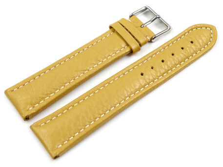 Bracelet de montre cuir de veau grainé jaune avec...