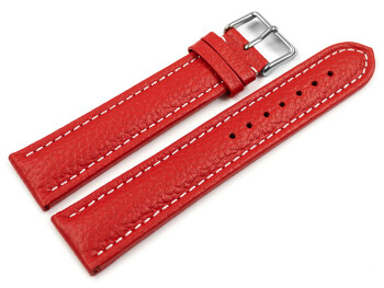 Bracelet de montre cuir de veau grainé rouge avec...