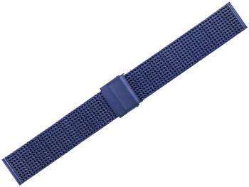 Bracelet de montre bleu milanais en acier inoxydable poli...