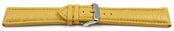 Bracelet montre cuir véritable rembourré grainé jaune 18mm 20mm 22mm 24mm 26mm 28mm