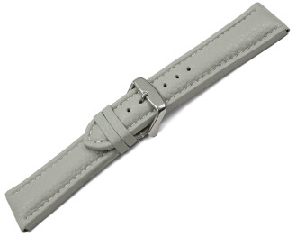 Bracelet montre cuir véritable rembourré grainé gris clair 18mm 20mm 22mm 24mm 26mm 28mm