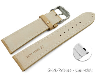 Bracelet montre à dégagement rapide rembourrage épais grain croco beige 18mm 20mm 22mm 24mm