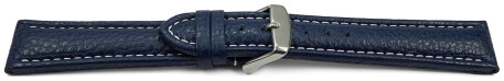 Bracelet montre dégagement rapide cuir grainé bleu foncé wN 18mm 20mm 22mm 24mm 26mm