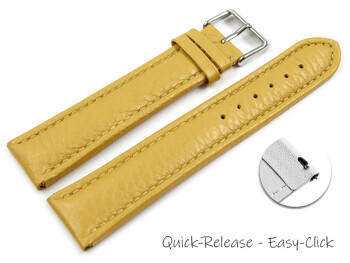 Bracelet montre dégagement rapide cuir grainé jaune 18mm 20mm 22mm 24mm 26mm