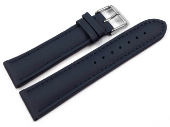 Bracelet montre cuir de veau lisse bleu foncé XL...